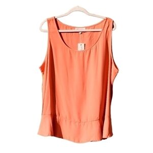 Philosophy Orange Sleeveless Ruffle Blouse 2X‎ NWT